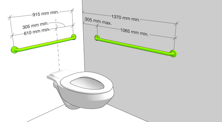 Toilet compartment grab bars